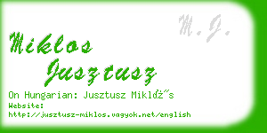 miklos jusztusz business card